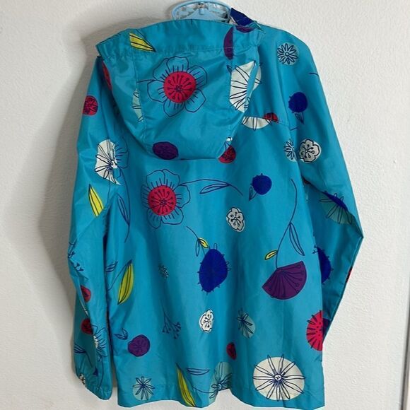 Lands End wind breaker jacket.  Size girls large.  Floral spring print. Like new - Picture 2 of 7